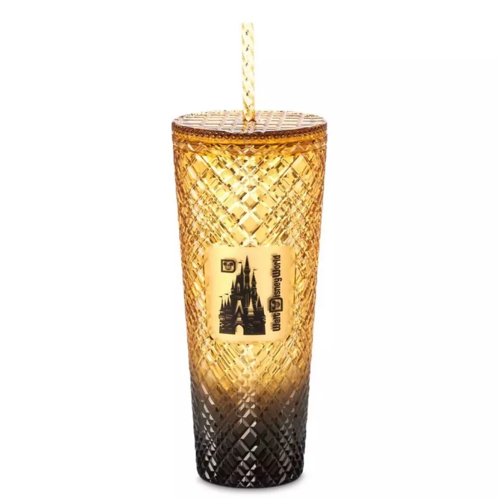 Disney Parks Walt Disney World Castle 24 OZ Starbucks Tumbler Black and Gold